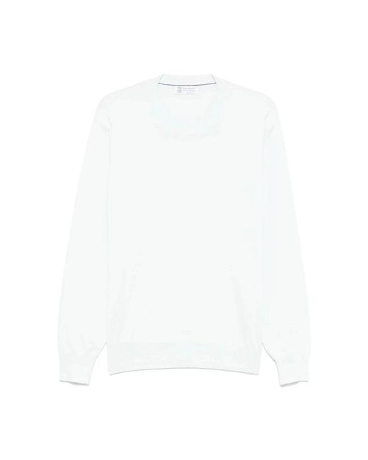 Brunello Cucinelli Round-Neck Knitwear in het White voor heren