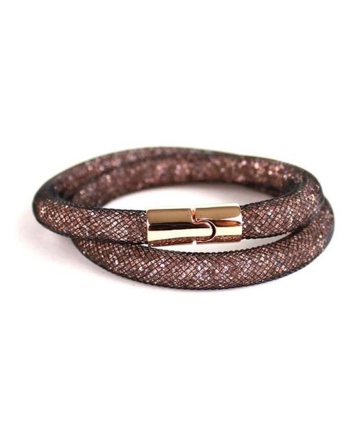 Swarovski Accessoires ,Bruin ,Nylon Stardust Deluxe Double Wrap Armband in het Brown