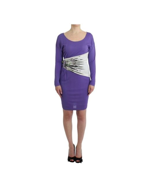 Roberto Cavalli Purple Short Dresses