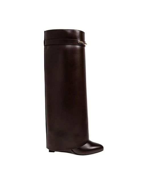 Givenchy Brown Spitze Zehenpartie Goldfarbene Stiefel