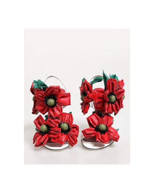 Dolce & Gabbana Red High Heel Sandals