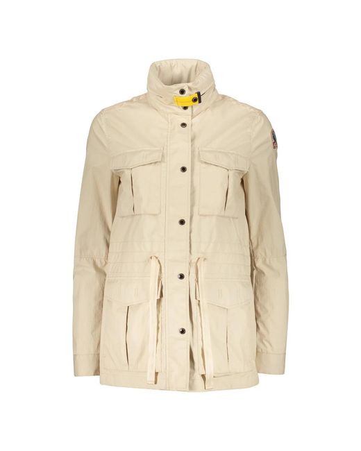 Parajumpers Jassen ,Polyester Lichtgewicht Jas Met Kraag Zakken in het Natural