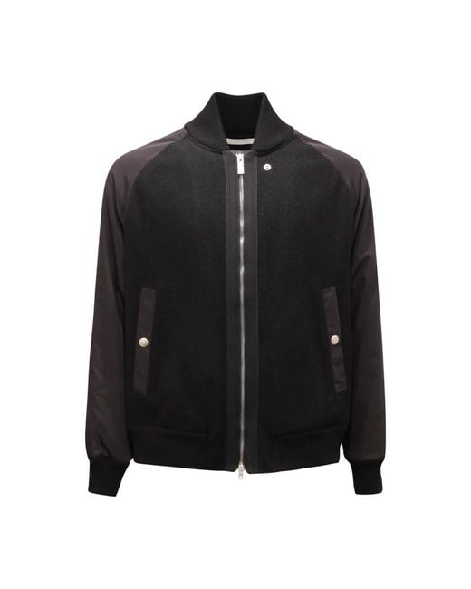 Paolo Pecora Black Bomber Jackets for men
