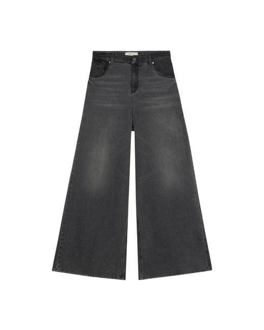 Blumarine Gray Wide Jeans