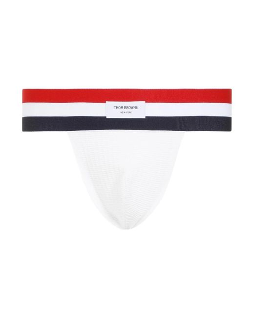Thom Browne Rwb-stripe jock-strap briefs in White für Herren