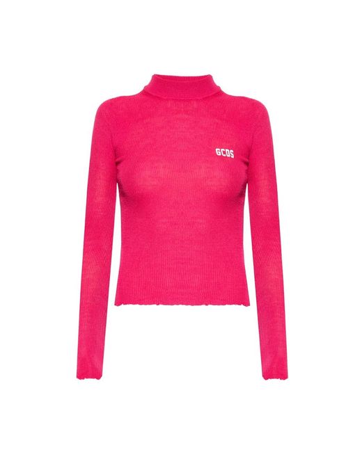 Gcds Truien & Vesten ,Roze ,Wol Ribbed Coltrui in het Pink