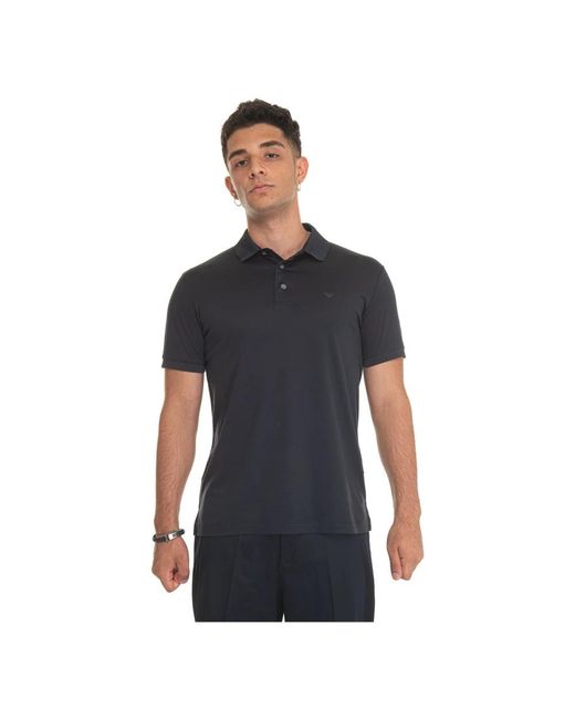 Emporio Armani Black Polo Shirts for men