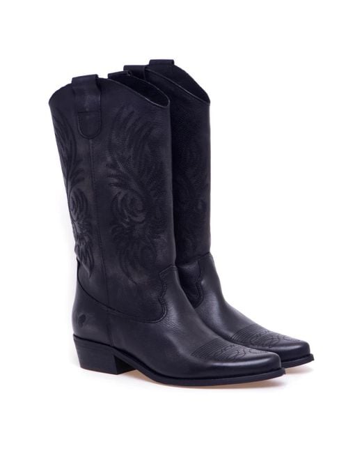 Felmini Blue Cowboy & Biker Boots