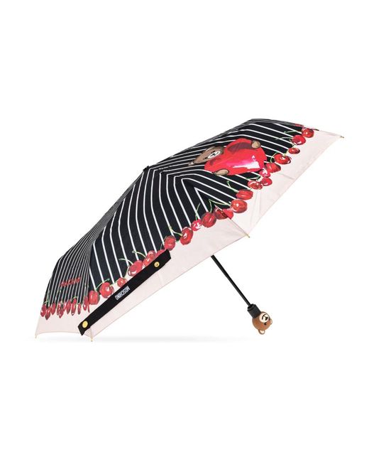 Moschino Accessoires ,Zwart ,Polyester Open & Close Paraplu in het Black
