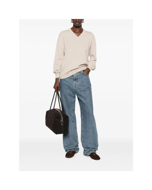 Fabiana Filippi Natural V-Neck Knitwear