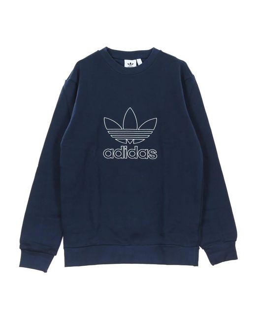 Adidas Hoodies & Sweatvesten ,Blauw ,Crewneck Sweatshirt Outline Crew in het Blue voor heren