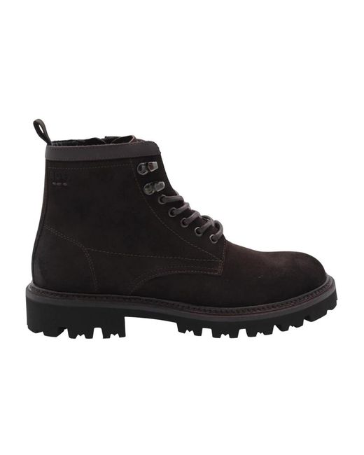 HUGO Black Lace-Up Boots for men
