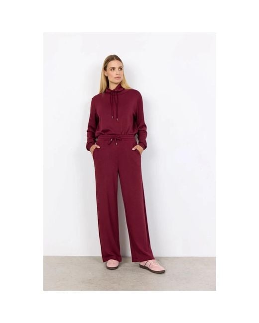 Soya Concept Red Rote Bequeme Lockere Hose