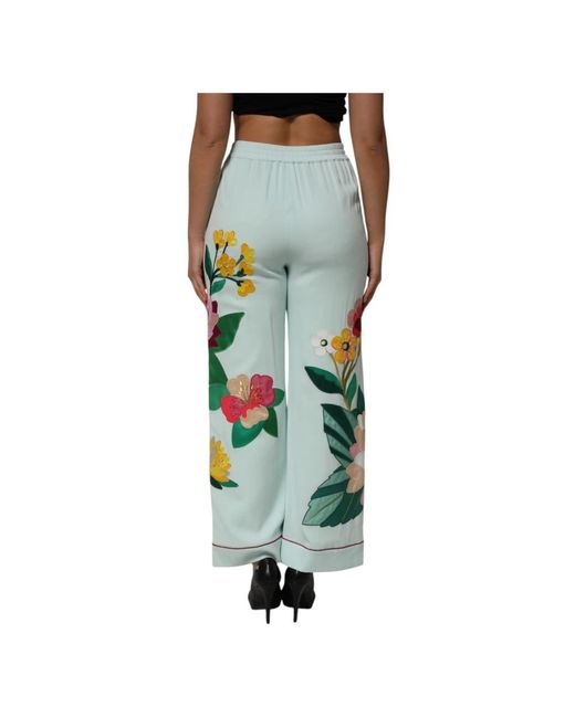 Dolce & Gabbana Green Wide Trousers