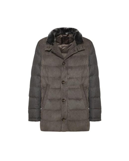 Gimo's Jassen ,Grijs ,Suède Suède En Stoffen Jas in het Gray voor heren