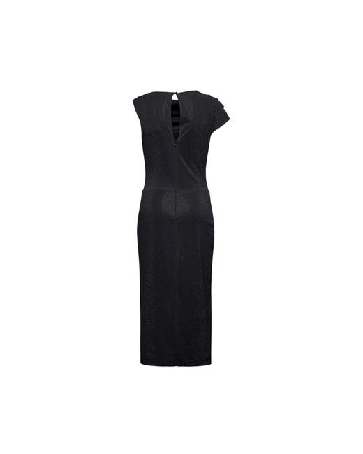 Silvian Heach Black Langes One-Shoulder-Kleid Mit Drapierung