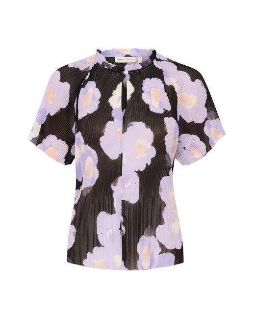 Lavanda flor poética top blusa plisada Inwear de color Multicolor