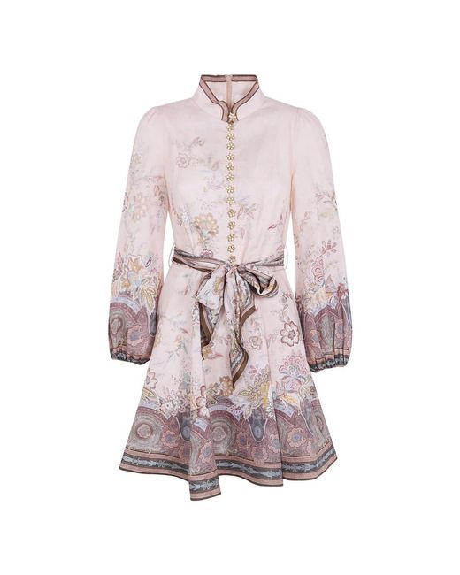 Zimmermann Alchemy Button Mini Dress in het Purple