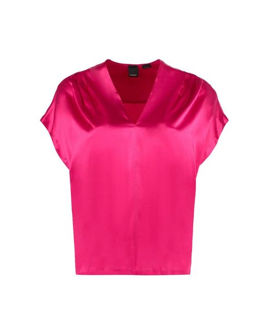 Pinko Pink Seiden fuchsia bluse t-shirt top o