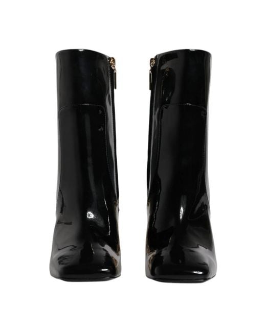 Dolce & Gabbana Black Jackie Leather Mid Calf Boots Shoes