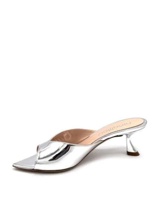Ninalilou Metallic Heeled Mules
