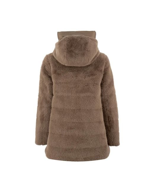 DUNO Brown Faux Fur & Shearling Jackets