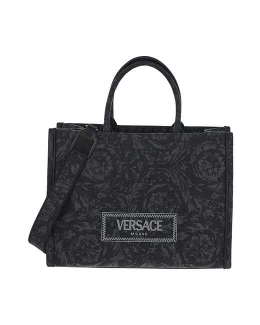 Versace Black Athena barocco canvas shopper tasche