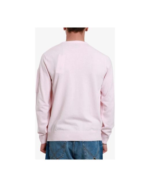 C P Company Rosa sweater mit logo-plakette in Pink für Herren