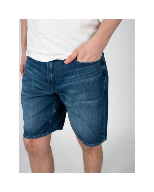 Guess Elegante leinen shorts in Blue für Herren