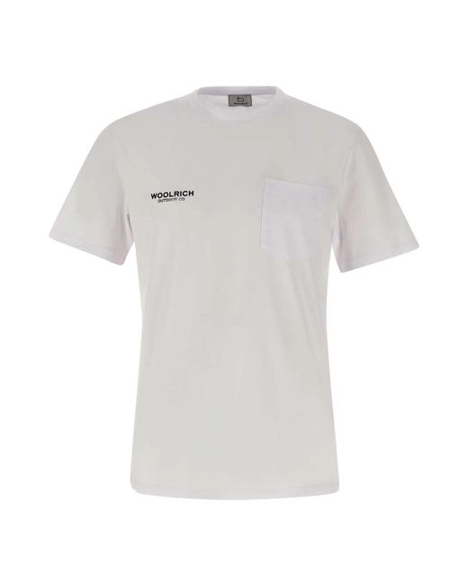 Woolrich Safari weißes logo t-shirt in White für Herren