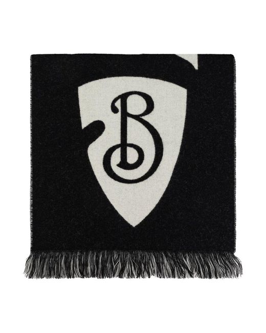 Burberry Black Wollschal Mit Logo