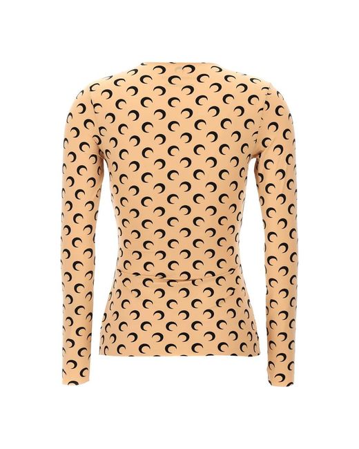 MARINE SERRE Yellow Long Sleeve T-Shirts