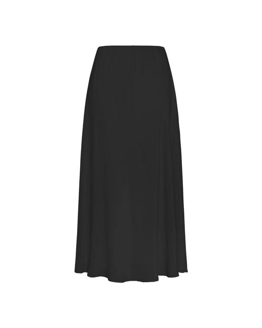 Falda de satén con abertura lateral Deha de color Black
