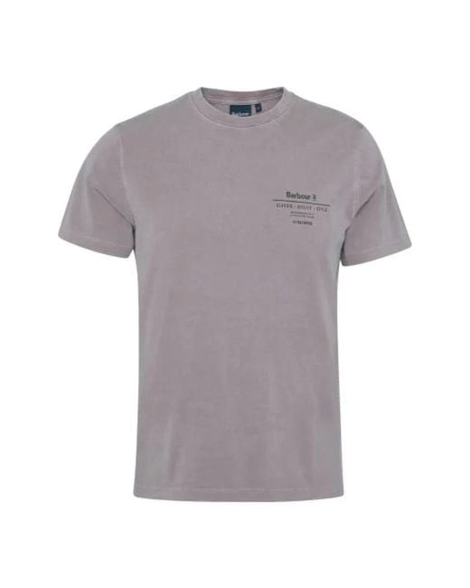 Barbour Braunes Grafikdruck T-Shirt in Gray für Herren