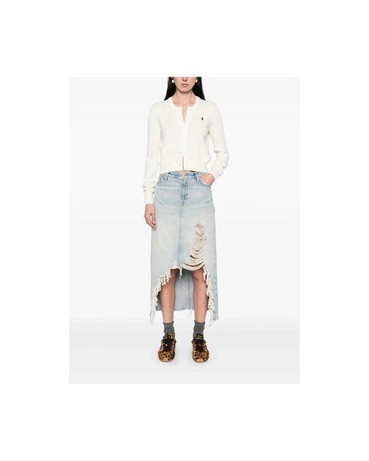 7 For All Mankind Blue Hellblaue ripped denim rock 7 for all kind