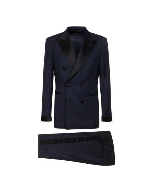 Tom Ford Blue Double Breasted Suits for men