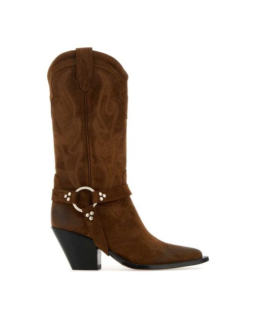 Sonora Boots Brown Wildleder santa fe gürtel stiefeletten