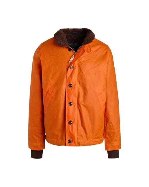Manifattura Ceccarelli Orange Bomber Jackets for men