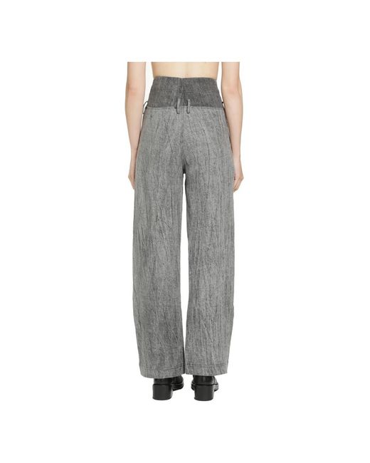Yehuafan Gray Wide Trousers