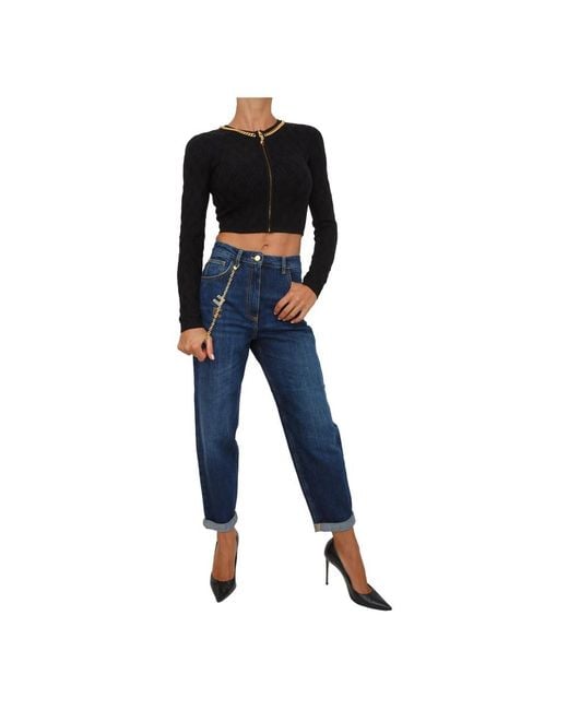 Elisabetta Franchi Jassen ,Zwart ,Polyester Elegante Gebreide Top in het Black