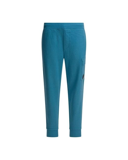 C P Company Diagonal Raised Fleece Sweatpants in Blue für Herren