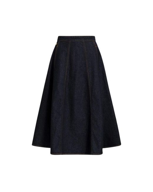 Alberta Ferretti Blue Denim Skirts