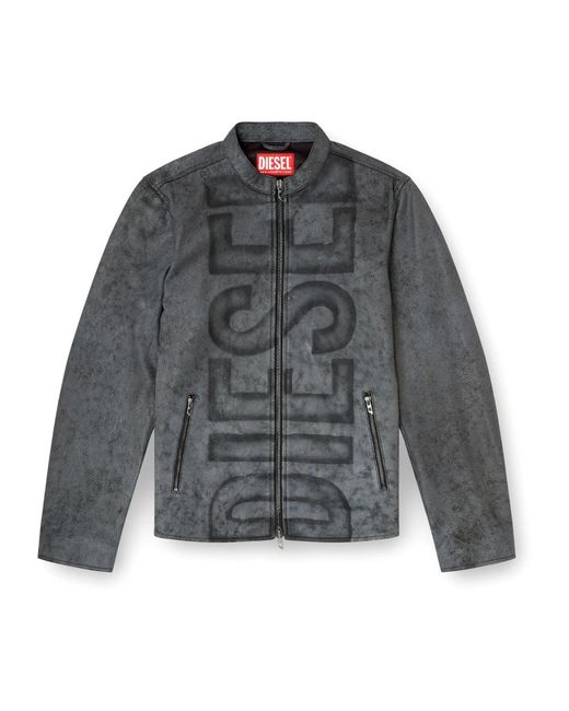 DIESEL Jassen ,Grijs ,Polyester Grijze Ritsjas Met Logo in het Gray voor heren
