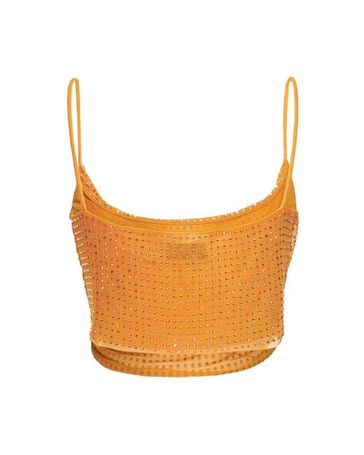 Self-Portrait Orange Sleeveless Tops