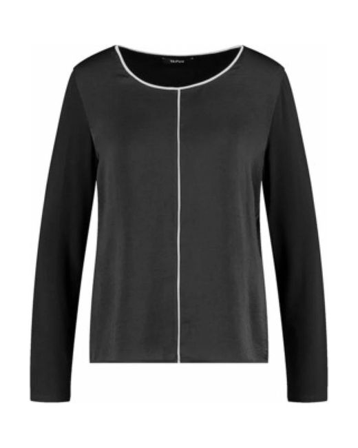 Taifun Black Klassisches Rundhals Langarmshirt