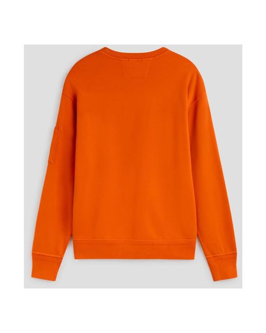 C P Company Baumwoll-diagonal-fleece-sweatshirt in Orange für Herren