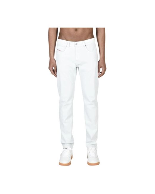 DIESEL White Slim-Fit Trousers for men