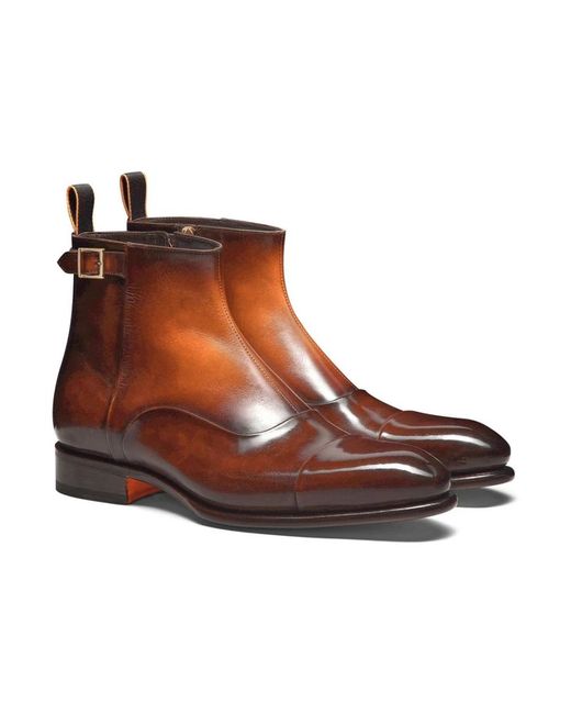 Santoni Brown Ankle Boots for men