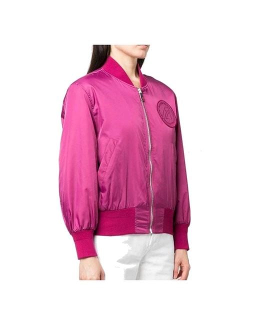Autry Jassen ,Roze ,Nylon Logo Bomber Jacket in het Pink