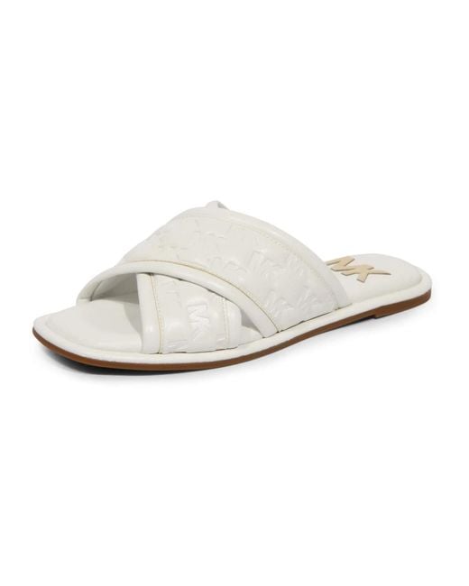 Michael Kors White Sliders